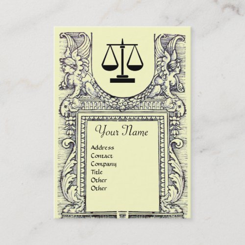 LEGAL OFFICE ATTORNEY Monogram yellow Business Card