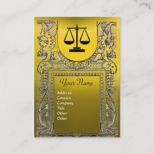 LEGAL OFFICE ATTORNEY Monogram yellow Business Card