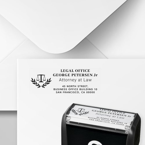 Legal office logo scales of justice custom classy self_inking stamp