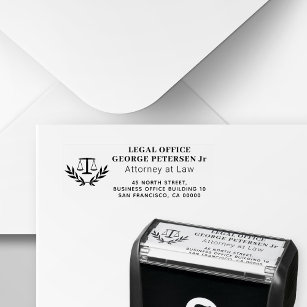 Legal office logo scales of justice custom classy self-inking stamp