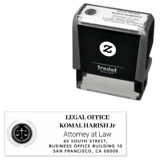 Legal office logo scales of justice custom classy self-inking stamp