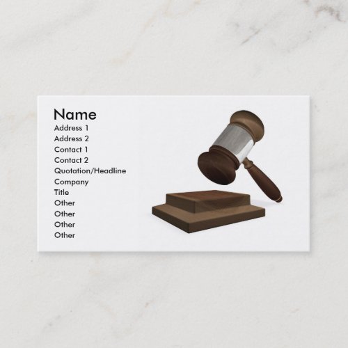 Legal or auction business card