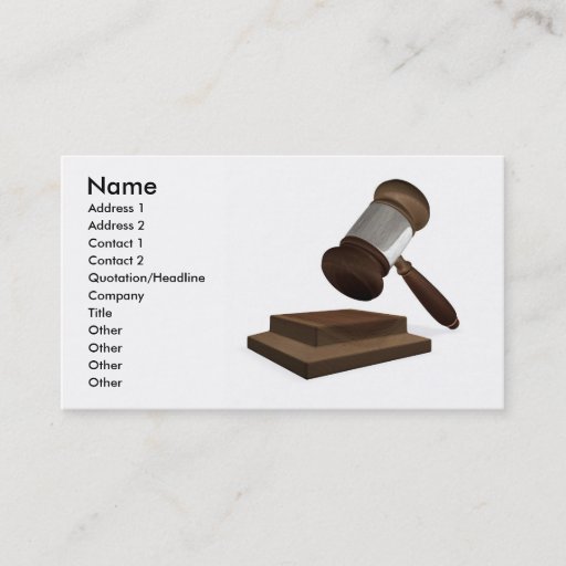 Customizable Legal or auction business card