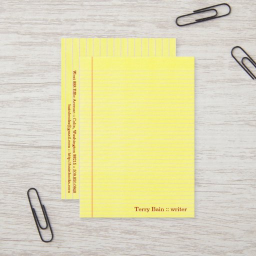 Customizable Legal Pad Business Card Templates
