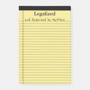 Legal Pad for Legal Thoughts Personalized Post-it Notes