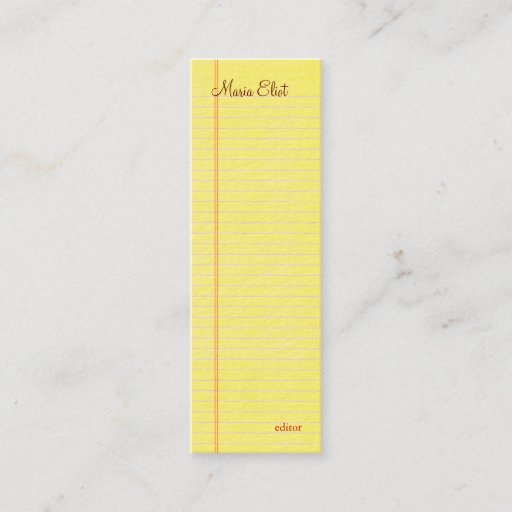 Customizable Legal Pad Business Cards