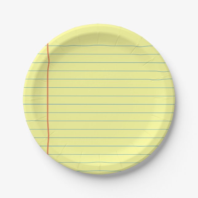 Legal Pad Pattern Paper Plates (Front)