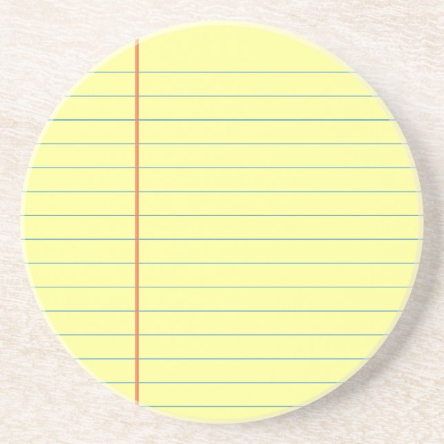 Legal Pad Pattern Sandstone Coaster (Front)