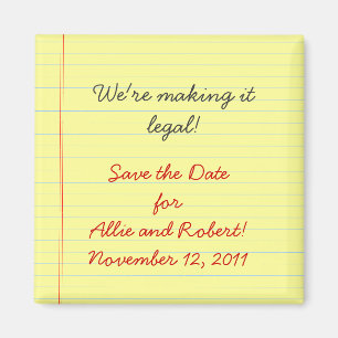 Legal Pad Save the Date Magnet