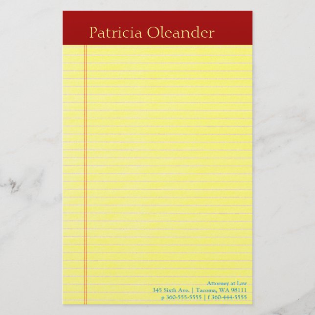 Legal Pad Stationery (Front)