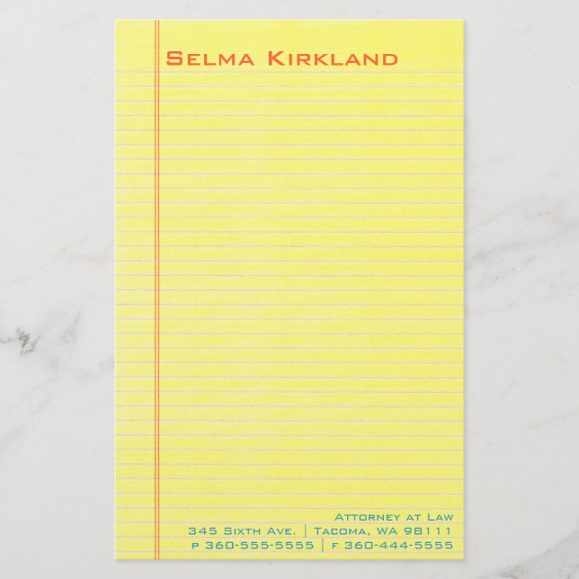 Legal Pad Stationery (Front)