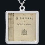 Legal Procedure of 1776 Silver Plated Necklace<br><div class="desc">German School's Legal Procedure of 1776 (print) located at the Zentrales Staatsarchiv,  Merseburg,  Germany. The Legal Procedure of 1776 (print) was created around 1776 AD.</div>