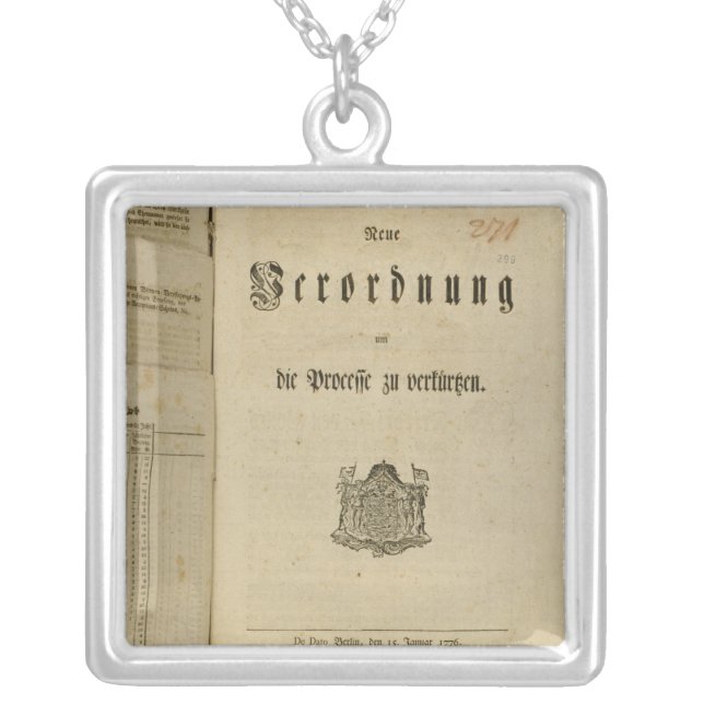 Legal Procedure of 1776 Silver Plated Necklace (Front)