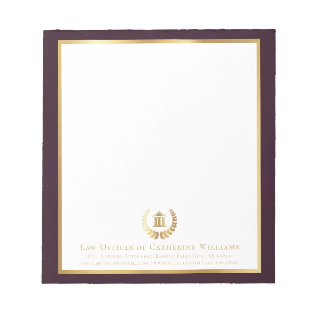 Legal Professional Custom Business Notepad (Front)