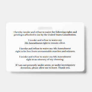 Legal Rights And Privileges Card Badge