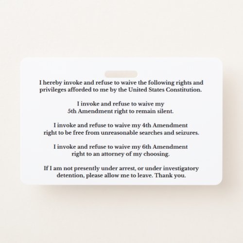 Legal Rights And Privileges Card Badge
