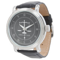 Legal Scales Custom Name Lawyer Watch