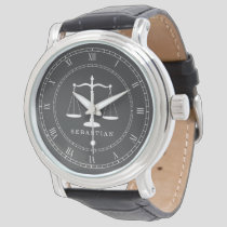 Legal Scales Custom Name Lawyer Watch