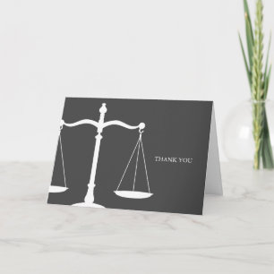 Legal Scales Elegant Law Themed Letterpress Thank You Card