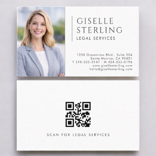 Legal Services Photo QR Code Business Card