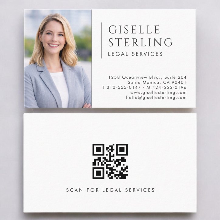 Legal Services Photo QR Code Business Card