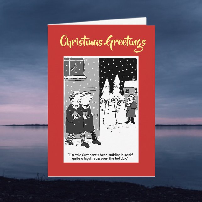 Legal Team of Snowmen with QR Code Christmas Card (Creator Uploaded)