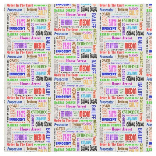 Legal Word Collage Design Fabric Material