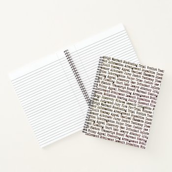Legal Words Terminology  Notebook by businessCardsRUs at Zazzle