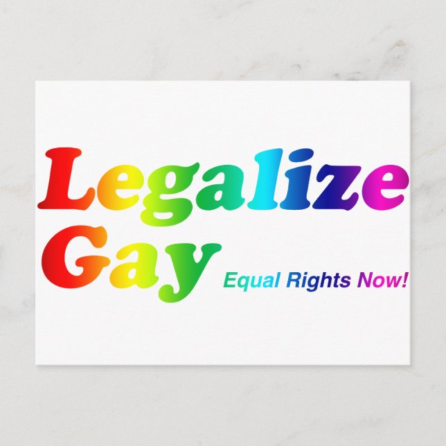 Legalize Gay Postcard (Front)