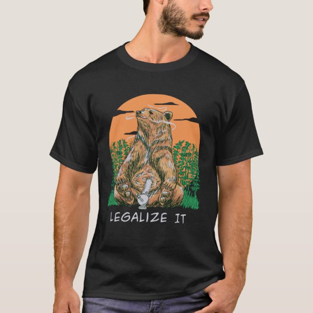 Legalize It   Bear Grass Legalise Weed Bong Growin T-Shirt (Front)