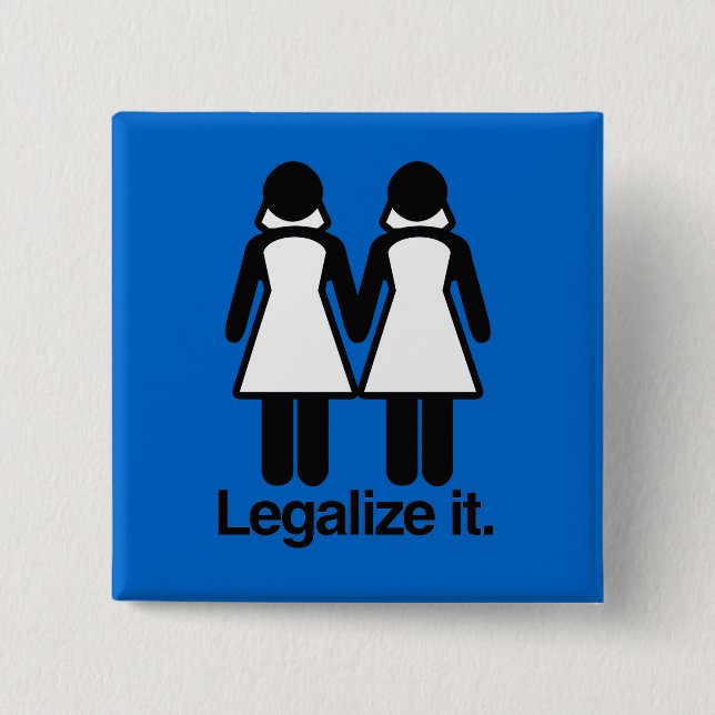 LEGALIZE LESBIAN WEDDINGS PINBACK BUTTON (Front)