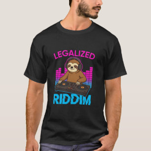 Legalized Riddim Funny Sloth DJ Rave Electro Music T-Shirt