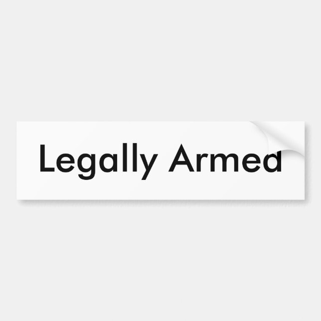Legally Armed Bumper Sticker (Front)