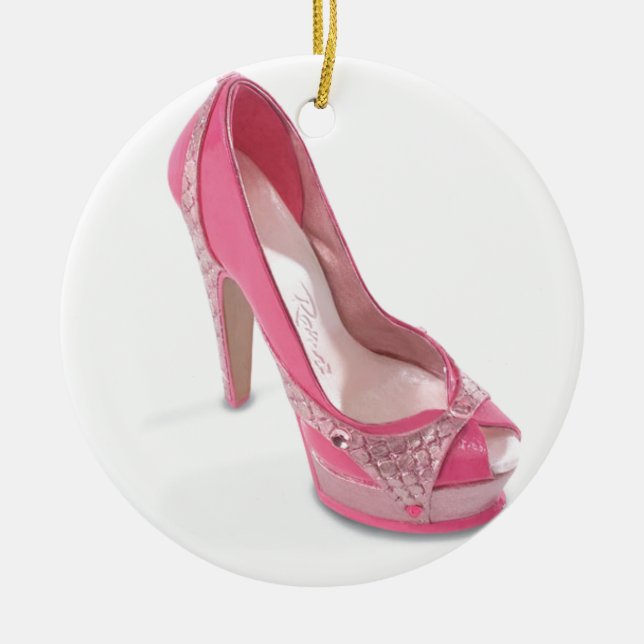 legally pink shoes ceramic ornament (Front)