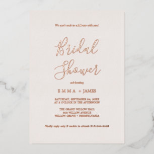 legant Blush Pink & Rose Gold Foil Bridal Shower  Invitation