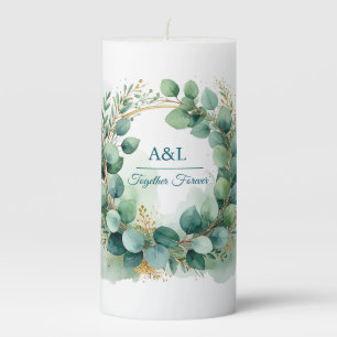 legant Watercolor Eucalyptus Wedding Candle – Pers