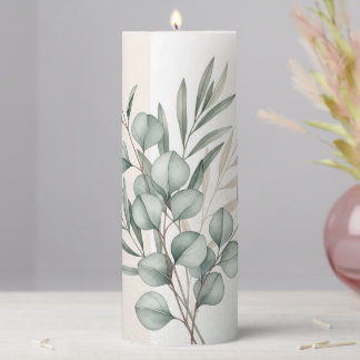 legant Watercolor Eucalyptus Wedding Candle – Pers