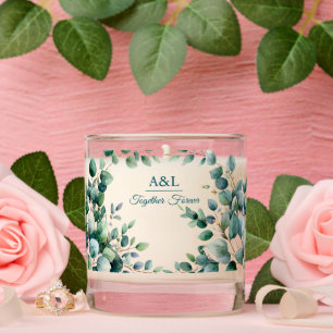 legant Watercolor Eucalyptus Wedding Candle – Pers