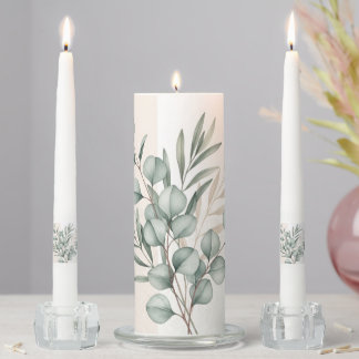 legant Watercolor Eucalyptus Wedding Candle – Pers