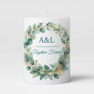 legant Watercolor Eucalyptus Wedding Candle – Pers