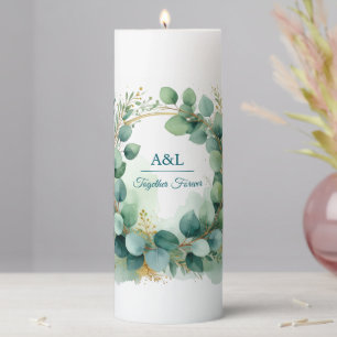 legant Watercolor Eucalyptus Wedding Candle – Pers