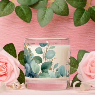 legant Watercolor Eucalyptus Wedding Candle – Pers