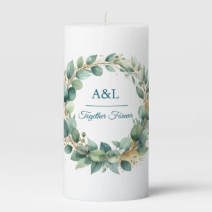 legant Watercolor Eucalyptus Wedding Candle – Pers