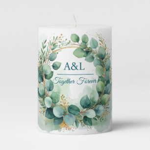 legant Watercolor Eucalyptus Wedding Candle – Pers