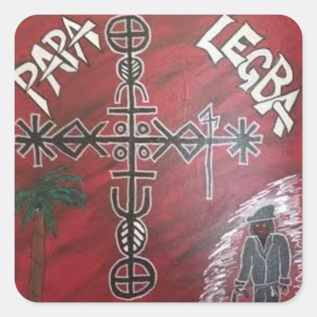legba veve voodoo stickers (Front)