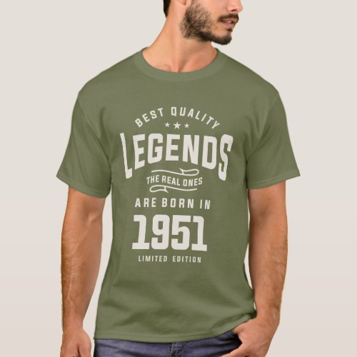 Legend 1951 72nd Birthday Gifts 72 Years Old T_Shirt