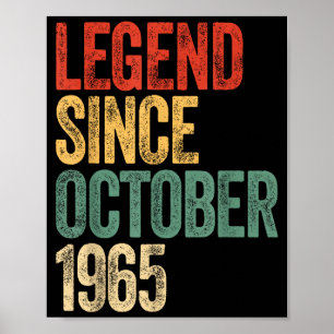 Legend 1965 60th Birthday For Men Women 60 Years O Poster