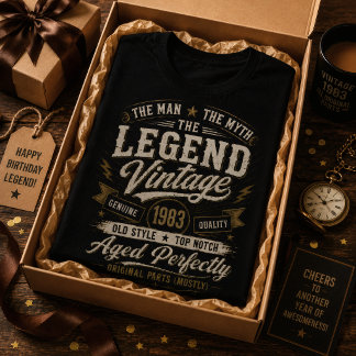 Legend 1983 Aged to Perfectly Retro 43rd Birthay T-Shirt