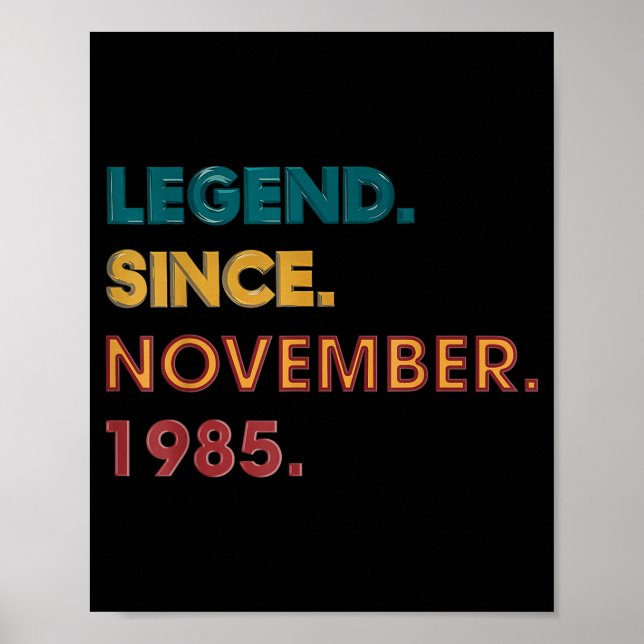Legend 1985 40th Birthday For Men Women 40 Year Ol Poster (Front)