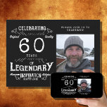 Legend 60th Birthday Photo Black Vintage Invitation<br><div class="desc">Celebrate the milestone of your loved one with a special invitation that conveys the legendary inspiration of their life. Our Legendary 60th Birthday Photo Black Vintage Invitation features your favorite photo with a timeless design that expresses the love and admiration that is always felt. Make this an unforgettable bash in...</div>